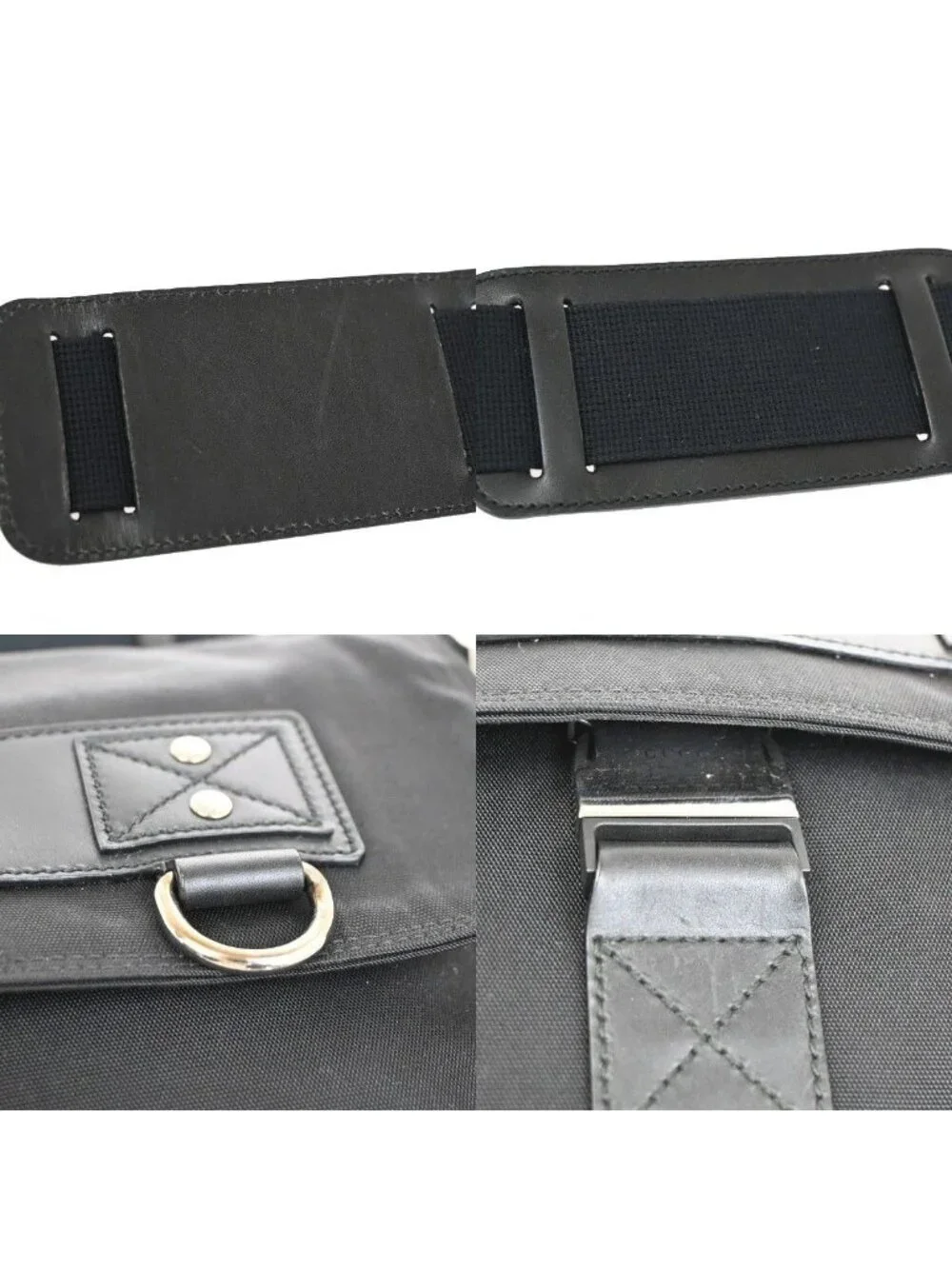 Gucci Sherry Line Messenger Bag Black Canvas Leather